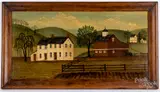 folk art farmscene by Diane Ulmer Pedersen, oil on board, sold Jul 2019