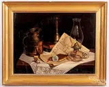 still life by Paul Dibert, oil on board, sold Jul 2019