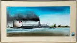 of the Confederate ironclad Virginia by Tom Coll, pastel, sold Jul 2019