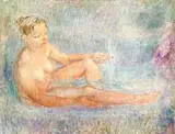 Rachel in the Bath by Clara Klinghoffer, oil on canvas, sold Jan 2022