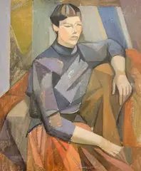 Untitled (Portrait) by Leonard Alberts, oil on canvas, sold Jan 2022