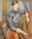 Untitled (Portrait) by Leonard Alberts, oil on canvas, sold Jan 2022