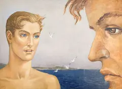 Encounter by Emlen Etting, 1940, oil on canvas, sold Jan 2022