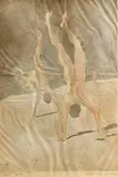 Untitled (Nude Figures on Beach) by Christian Asmussen, woodblock on rice paper, sold Jan 2022