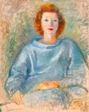 Portrait of Woman with Red Hair by Clara Klinghoffer, oil on canvas, sold Jan 2022