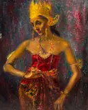 Portrait of South Asian Woman by Clara Klinghoffer, oil on canvas, sold Jan 2022