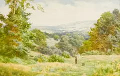 A Coomb in The Cotswolds by George Marks, watercolor on paper, sold Jan 2022