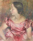 Hilda in Pink Frock by Clara Klinghoffer, 1927, oil on canvas, sold Jan 2022