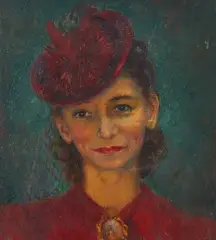 Portrait of Bee Rose by Clara Klinghoffer, oil on canvas, sold Jan 2022