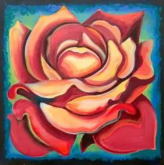 Orange Rose by Lowell Nesbitt, 1991, oil on canvas, sold Jan 2022