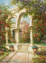 Garden Arches by Pierre Latour, oil on canvas (unstretched), sold Jan 2022