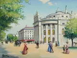 Burg Theater by Roland Davies, oil on canvas (unstretched), sold Jan 2022