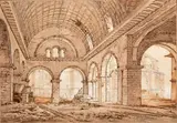 L'enclos Saint-Germain à l'époque de la Révolution by Constant Bourgeois du Castelet, 1791, Crayon noir, plume, encre et lavis brun signé et daté, sold Jun 2014