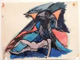 Personnages dans un paysage, circa 1920 by Etienne Boethy, Aquarelle, sold Apr 2013