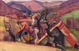 Hiver by Jules-Émile Zingg, Aquarelle, sold Jun 2021