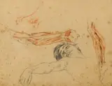 Etude de membres et écorchés by Léon Louis Riesener, Mine de plomb et sanguine sur papier, sold Mar 2021