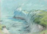 Etretat, falaise de l'éléphant by Émile Schuffenecker, Pastel, sold Apr 2014