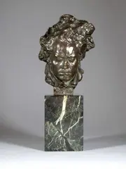 Tête de Beethoven by Pina Alfredo, Épreuve en bronze patiné, sold Jun 2015
