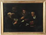 Couple chez l'usurier by Christian Thoum, Toile, sold Sep 2024