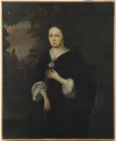 Portrait d'une dame tenant une rose by Barent van Kalraet, Toile, sold Sep 2024