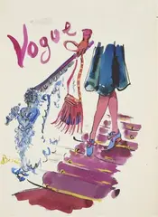 Projet de couverture pour Vogue (non retenu) by Christian Bérard, Gouache sur papier, sold Jun 2018