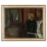 Chime of an Opening Door by Rocky Bettis, Oil and cold wax on wood panel, sold Oct 2023