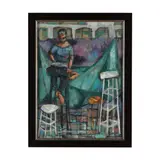 Untitled (Seated Figure) by James Tucker, Oil on Masonite, sold Oct 2023