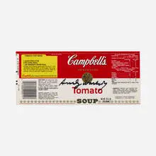 Andy Warhol signed Campbell's Soup label by Andy Warhol, c. 1970, printed paper, sold Aug 2022