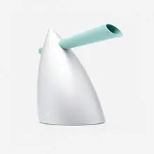 Hot Bertaa tea pot by Philippe Starck, 1987, aluminum, silicone resin, polyamide, sold Aug 2022