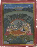Indien by Miniatur von Radha und Krishna, gouache, sold Dec 2015