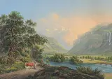 Das Oberhasslethal im Canton Bern by Bleuler, Johann Heinrich Ii., gouache, sold Dec 2015