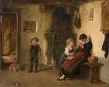 Tröstende Worte by Benjamin d.Ae. Vautier, oil on canvas, sold Dec 2015