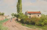 Der Weg zum Dorf by François Furet, oil on canvas, offered Dec 2015