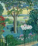Gärtchen am See", 1978 by Johannes Diem, acrylic, sold Dec 2015