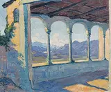Portico", 1919 by Ernst Geiger, oil on canvas, sold Dec 2015