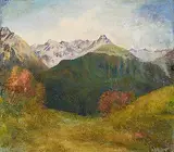 Sul far da not(g) – Sinkende Nacht", um 1930 by Edgar Vital, oil on canvas, sold Dec 2015