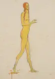 Schreitende by Albert Schmidt, 1917, gouache, offered Dec 2015