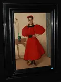 Mädchen in rotem Kleid, 1895 by Emil Beurmann, oil on canvas, offered Dec 2015