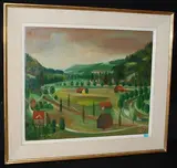 Thurlandschaft", 1951 by Willy Fries, oil on board, sold Dec 2015