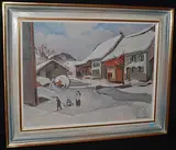 Innerdorf im Winter", 1939 by Otto Meister, oil on canvas, offered Dec 2015