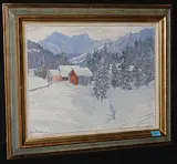 Die Lenzerheide im Winter", 1908 by Otto Meister, oil on canvas, offered Dec 2015