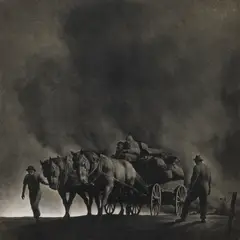 Dust Storm," circa by Robert Riggs, lithograph, sold Jan 2024
