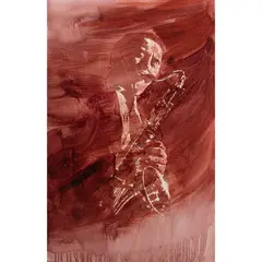 Jazz Musician by Ed Diffenderfer, acrylic on board, sold Jan 2024
