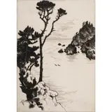 Coast Sentinel by Gene Kloss, 2020, etching, sold Jan 2024