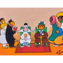 Untitled by Xavier Cugat, oil on canvasboard, sold Jan 2024