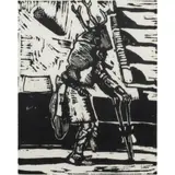 Untitled by Mateo Romero, woodcut, sold Jan 2024