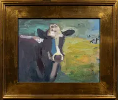 Cow by Dana Hooper, 2002, oil on linen, sold Jan 2024
