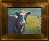 Cow by Dana Hooper, 2002, oil on linen, sold Jan 2024