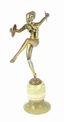 Untitled by Josef Lorenzl, circa 1930s, bronze figurine of a cymbal dancer, sold Mar 2026