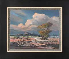 Landscape with Trees by Gerrit Pitout, oil on canvas mounted on board, sold Mar 2026